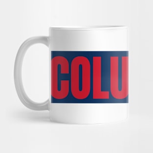 columbus with blue strip Mug